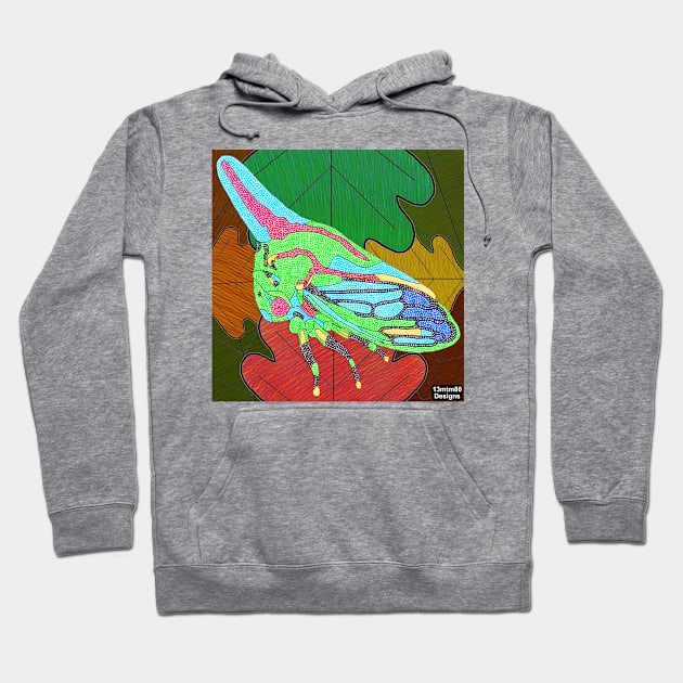 Oak Treehopper w/ Leaves Hoodie by 13mtm80-Designs